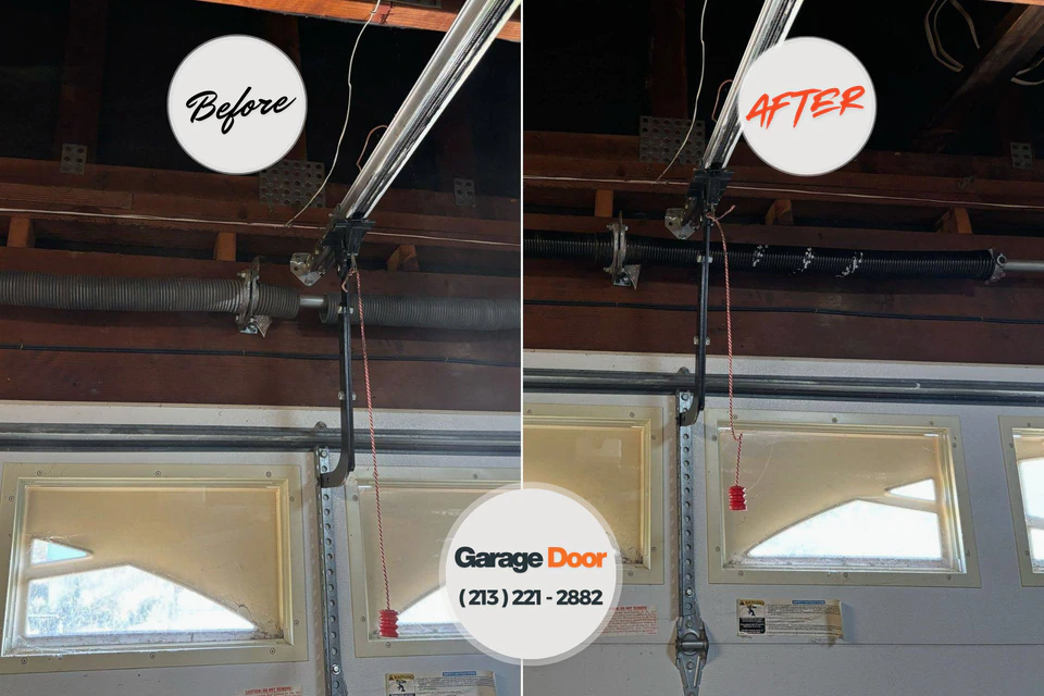 Before and after: garage door repair Concord, MI